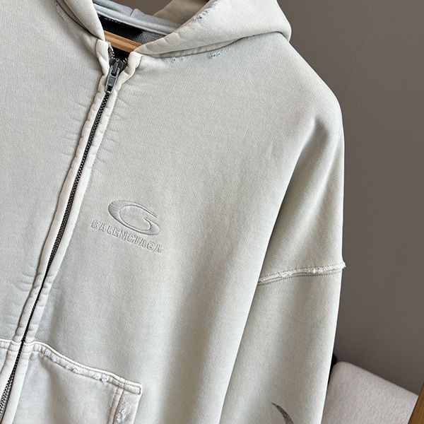【24AW】バレンシアガ Y2K ロゴ コットン フーディ ジップ 偽物 bay09806